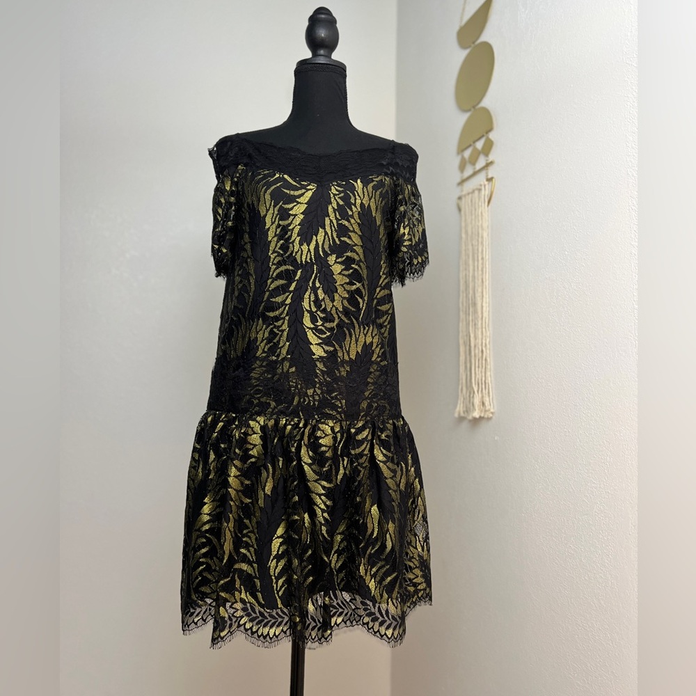 Juicy Couture Petrel Lurex Black Lace Mini Dress - Women, XS/2